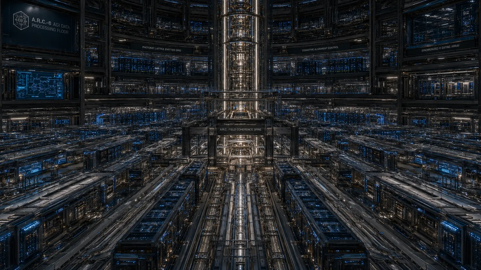 A.R.C.-6 AGI data processing floor with coherence spine
